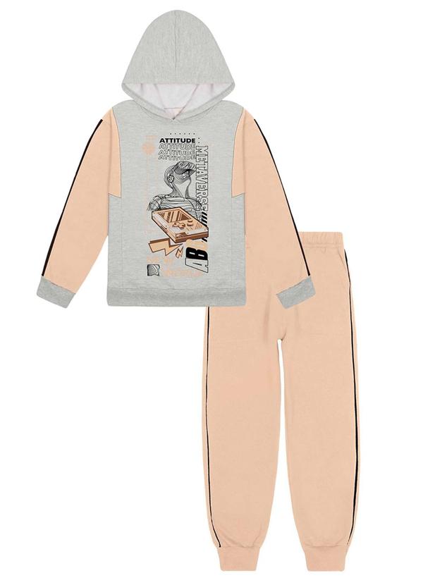 Abrange - Conjunto Blusão e Calça Color Block Cinza 1