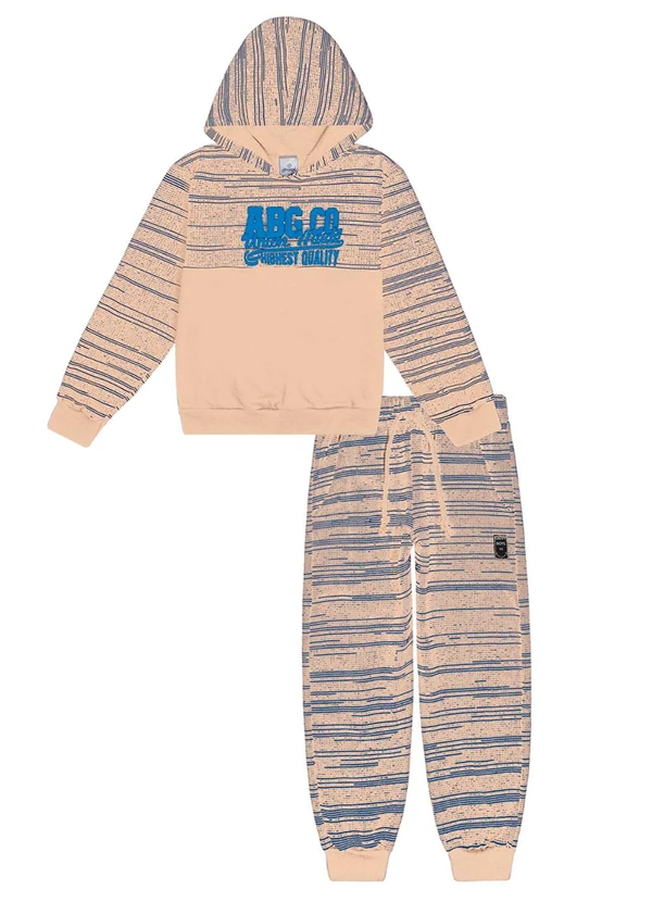 Abrange - Conjunto Blusão e Calça com Recorte Bege 1