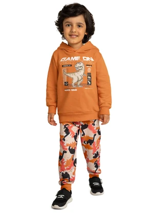 Marlan - Conjunto Blusão e Calça Dino Camuflado Marrom - MARLAN