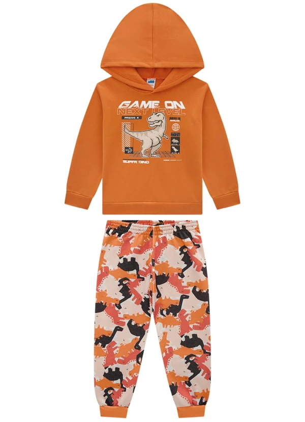 Marlan - Conjunto Blusão e Calça Dino Camuflado Marrom 2