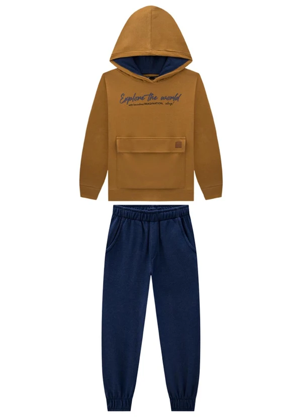 Ioluig - Conjunto Blusão e Calça em Alfaiataria Marrom 2