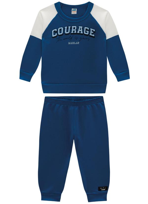 Marlan - Conjunto Blusão e Calça em Malha Sport Azul 1