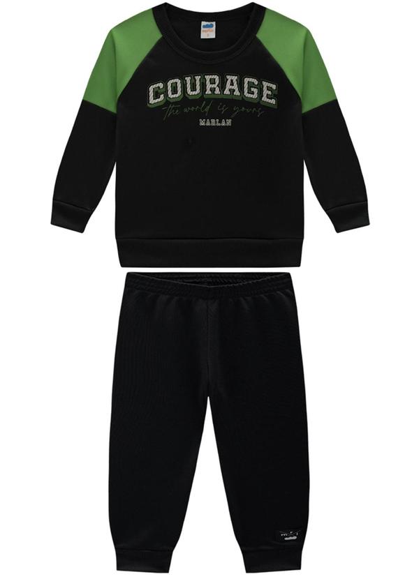 Marlan - Conjunto Blusão e Calça em Malha Sport Preto 2