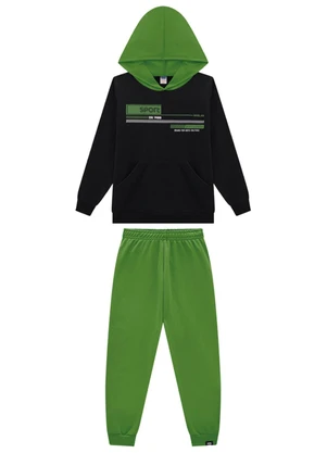 Marlan - Conjunto Blusão e Calça em Malha Sport Preto - MARLAN