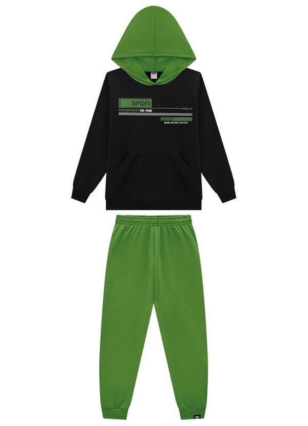 Marlan - Conjunto Blusão e Calça em Malha Sport Preto