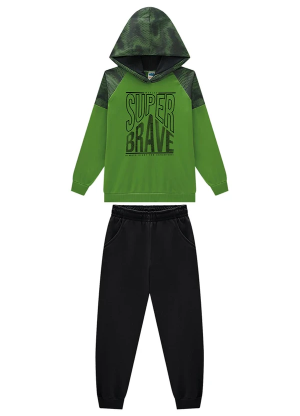 Marlan - Conjunto Blusão e Calça em Malha Sport Verde