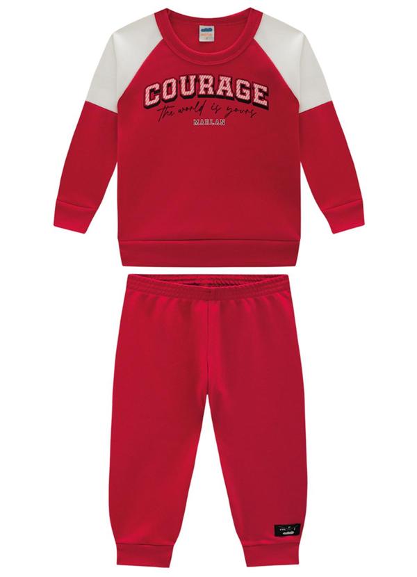 Marlan - Conjunto Blusão e Calça em Malha Sport Vermelho 1
