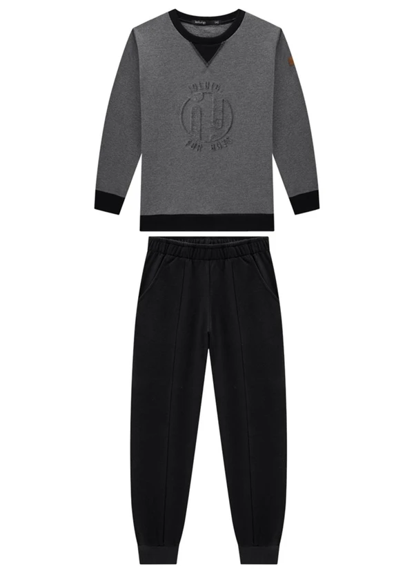 Ioluig - Conjunto Blusão e Calça em Molecotton Preto 2