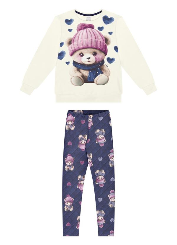 Alakazoo - Conjunto Blusão e Calça em Moletinho Soft Azul