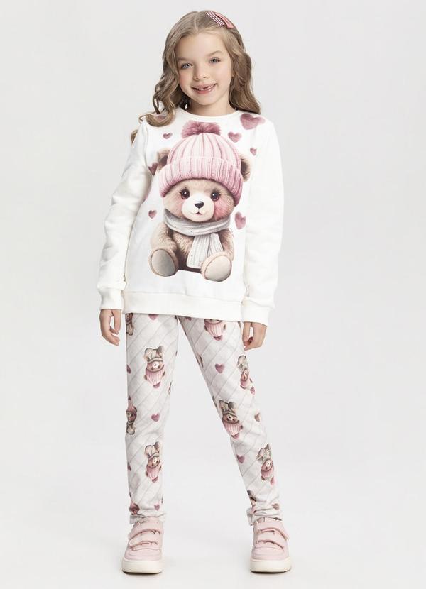 Alakazoo - Conjunto Blusão e Calça em Moletinho Soft Bege