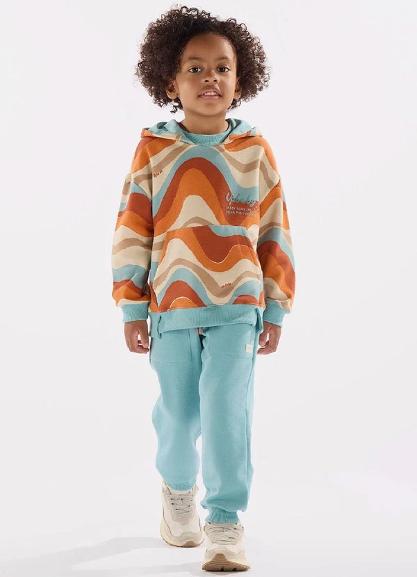 Up Baby - Conjunto Blusão e Calça em Moletom Azul