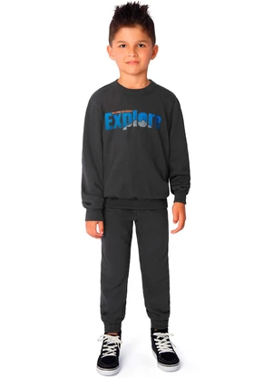 Ddk - Conjunto Blusão e Calça em Moletom Cinza - DDK