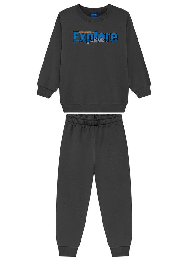 Ddk - Conjunto Blusão e Calça em Moletom Cinza 2