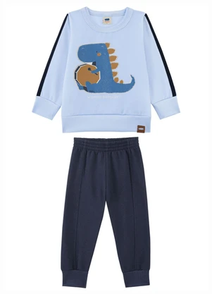 Marlan - Conjunto Blusão e Calça em Moletom Felpado Azul - MARLAN
