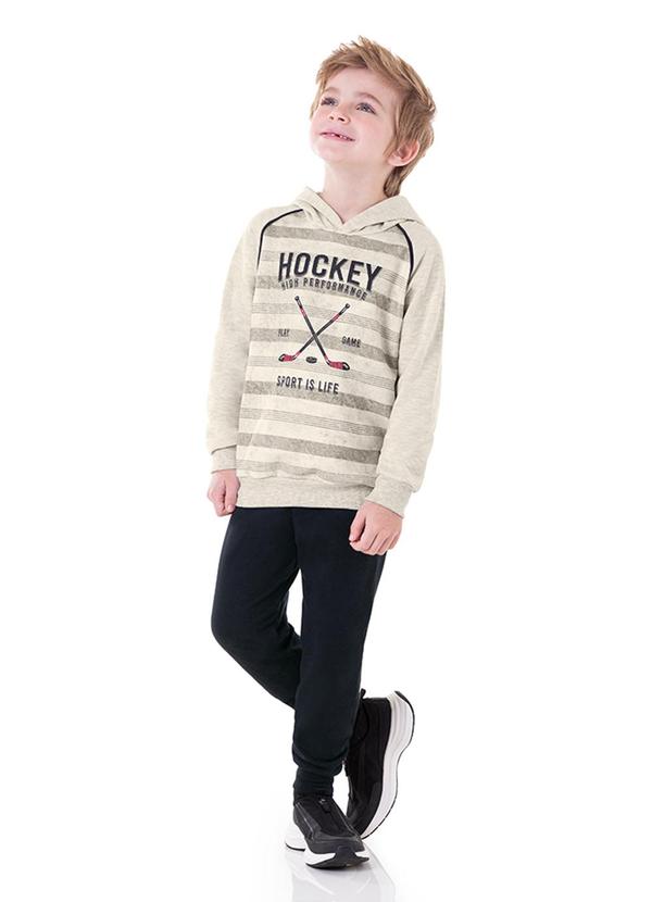 Marlan - Conjunto Blusão e Calça em Moletom Hockey Cinza