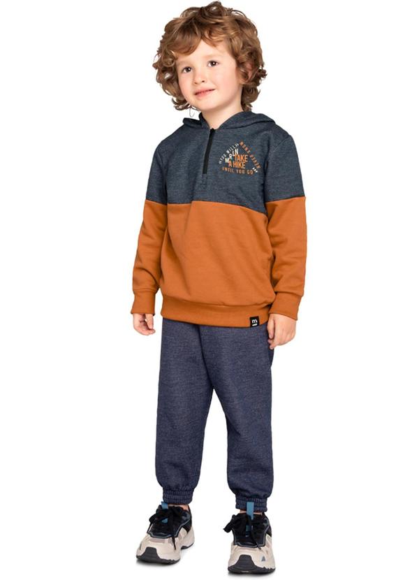 Marlan - Conjunto Blusão e Calça em Moletom Jeans Azul