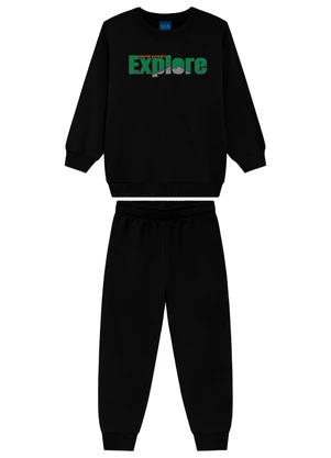 Ddk - Conjunto Blusão e Calça em Moletom Preto - DDK