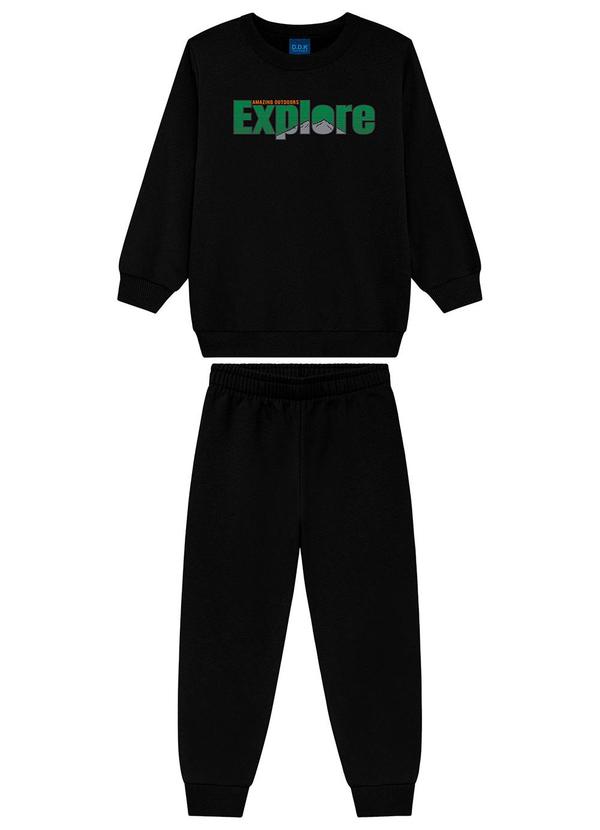 Ddk - Conjunto Blusão e Calça em Moletom Preto 1