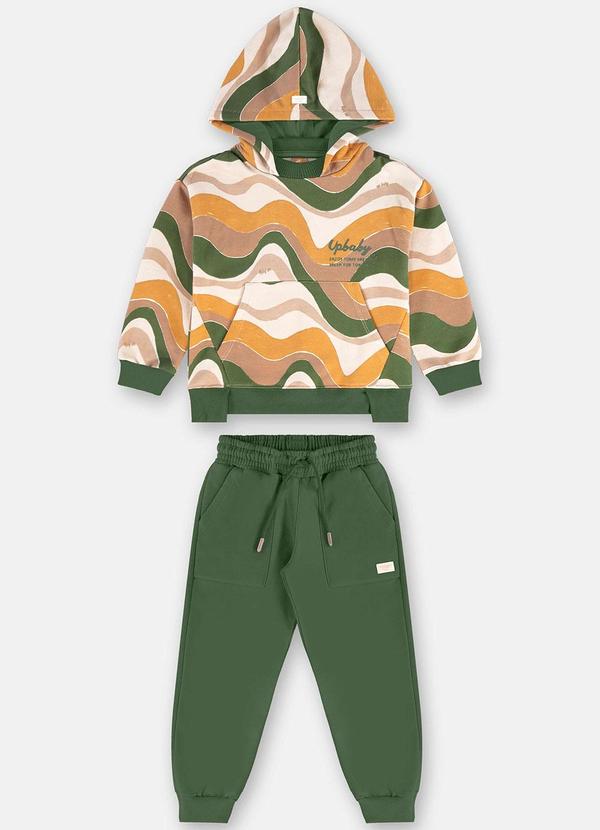 Up Baby - Conjunto Blusão e Calça em Moletom Verde 3