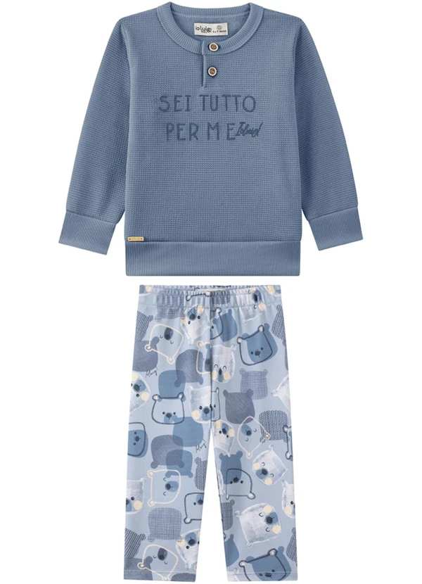 Ioluig - Conjunto Blusão e Calça em Newtech Azul