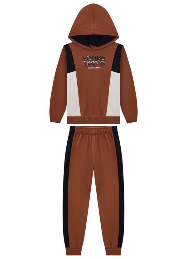 Ioluig - Conjunto Blusão e Calça Gorgurinho Marrom 2