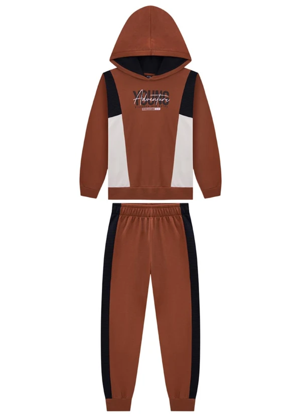 Ioluig - Conjunto Blusão e Calça Gorgurinho Marrom 2