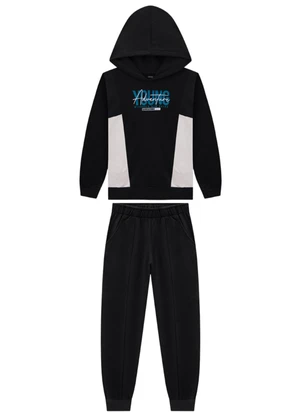 Ioluig - Conjunto Blusão e Calça Gorgurinho Preto - IOLUIG