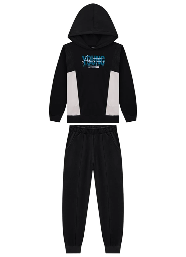 Ioluig - Conjunto Blusão e Calça Gorgurinho Preto 1