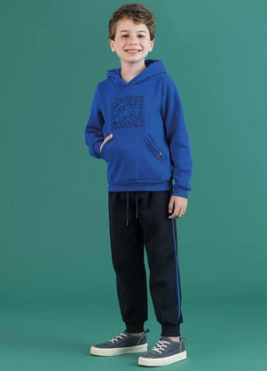 Soft Bonni - Conjunto Blusão e Calça Infantil Azul Bic - SOFT BONNI