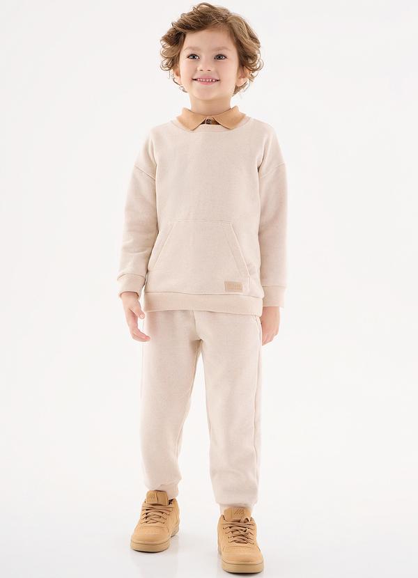 Up Baby - Conjunto Blusão e Calça Infantil Bege