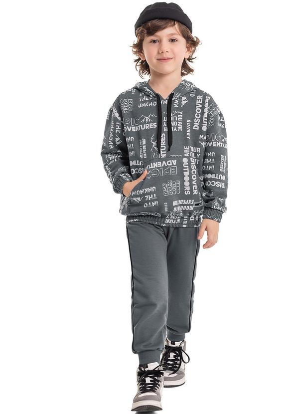 Quimby - Conjunto Blusão e Calça Infantil Cinza