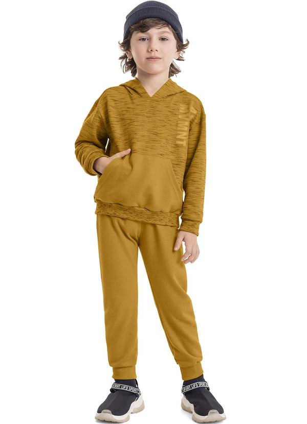 Quimby - Conjunto Blusão e Calça Infantil Marrom