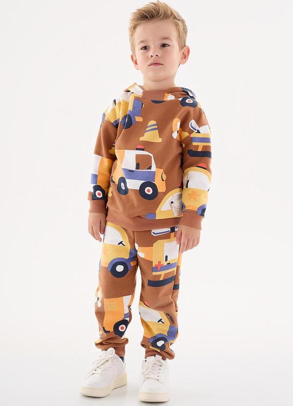 Up Baby - Conjunto Blusão e Calça Infantil Marrom