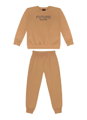 Guloseima - Conjunto Blusão e Calça Infantil Marrom - GULOSEIMA