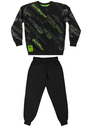 Bee Loop - Conjunto Blusão e Calça Infantil Preto - BEE LOOP