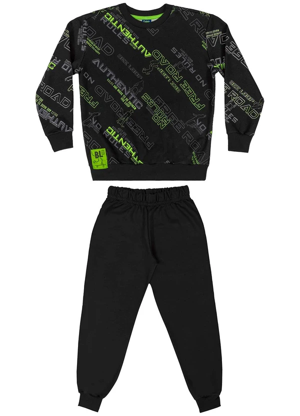 Bee Loop - Conjunto Blusão e Calça Infantil Preto