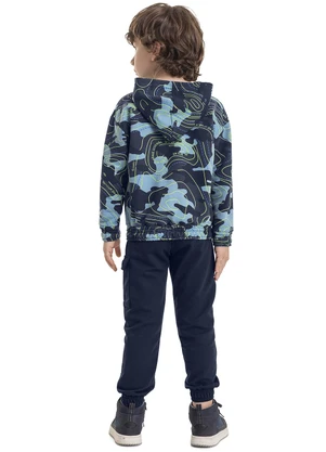 Quimby - Conjunto Blusão e Calça Infantil Preto - QUIMBY