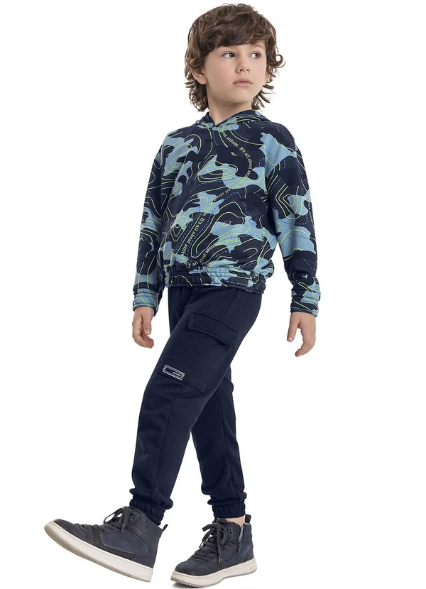 Quimby - Conjunto Blusão e Calça Infantil Preto