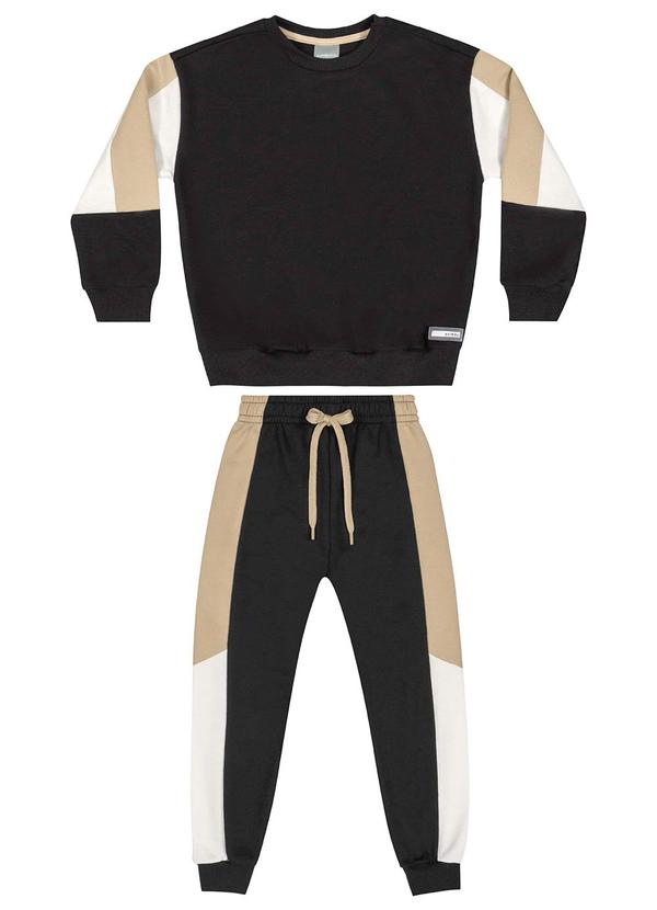 Quimby - Conjunto Blusão e Calça Infantil Preto