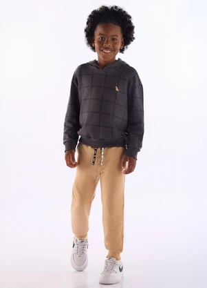 Quimby - Conjunto Blusão e Calça Lisa Cinza - QUIMBY