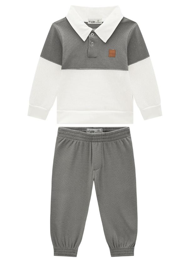 Ioluig - Conjunto Blusão e Calça Malha Alfaiataria Cinza