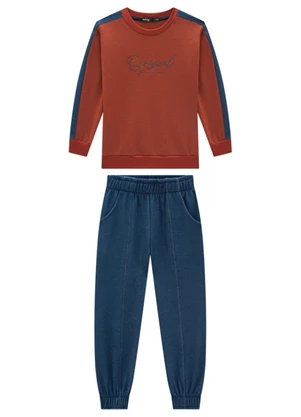 Ioluig - Conjunto Blusão e Calça Malha Alfaiataria Marrom - IOLUIG