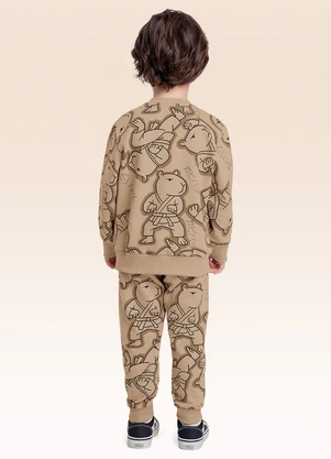 Fakini Kids - Conjunto Blusão e Calça Marrom - FAKINI KIDS