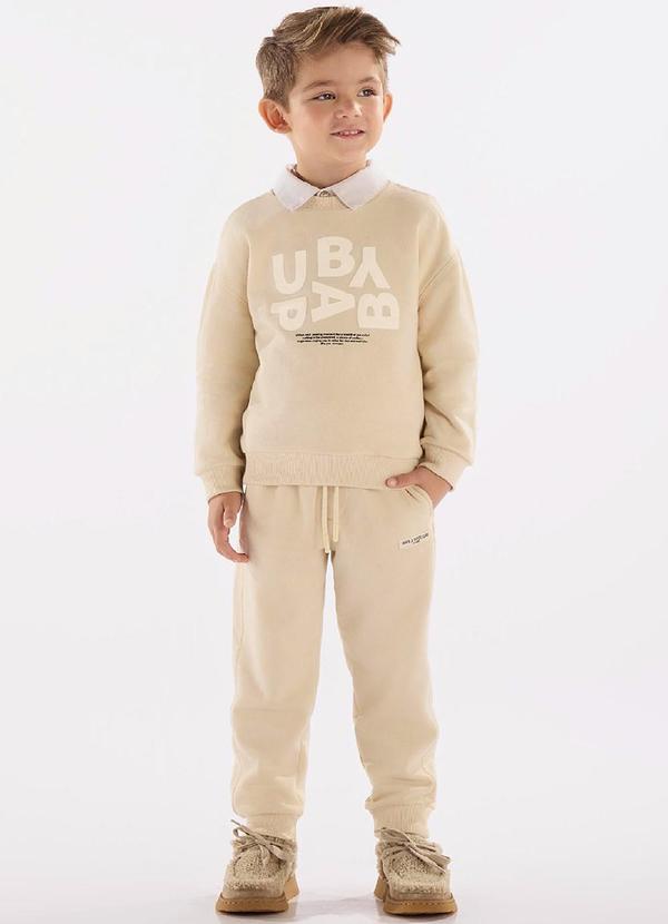 Up Baby - Conjunto Blusão e Calça Menino Bege