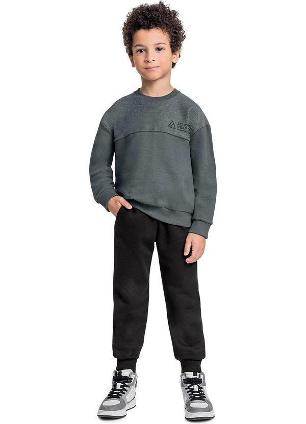 Quimby - Conjunto Blusão e Calça Menino Cinza