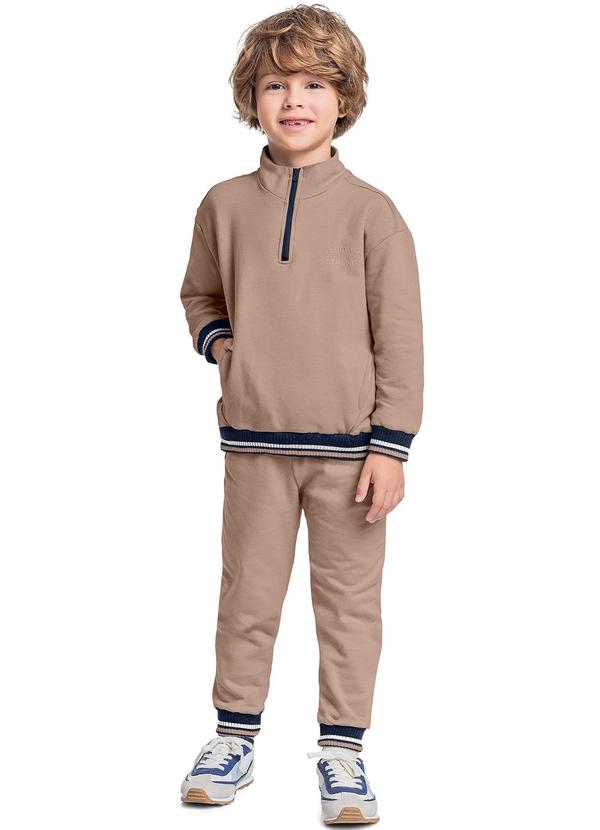 Quimby - Conjunto Blusão e Calça Menino Marrom