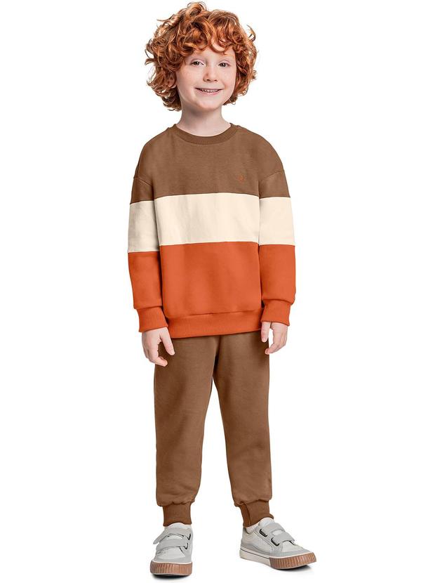 Quimby - Conjunto Blusão e Calça Menino Marrom 1