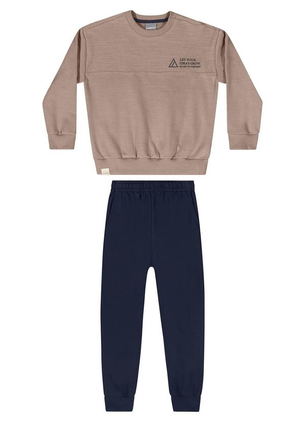 Quimby - Conjunto Blusão e Calça Menino Marrom 2