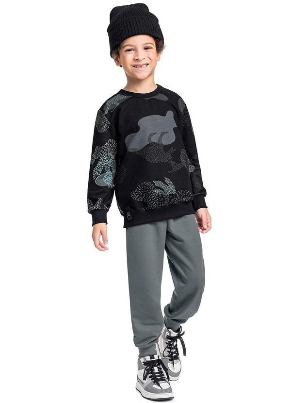 Bee Loop - Conjunto Blusão e Calça Menino Preto