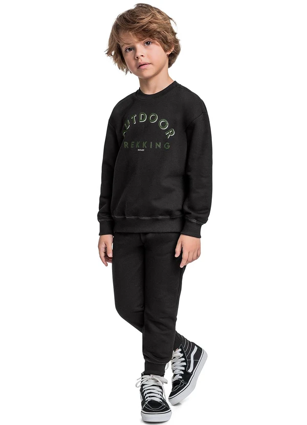 Quimby - Conjunto Blusão e Calça Menino Preto